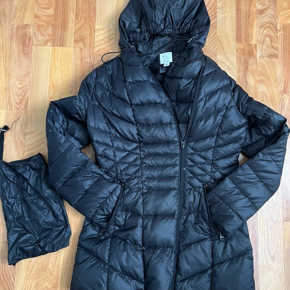 Halogen Black Puffer Down Jacket sz Small - Picture 7 of 14
